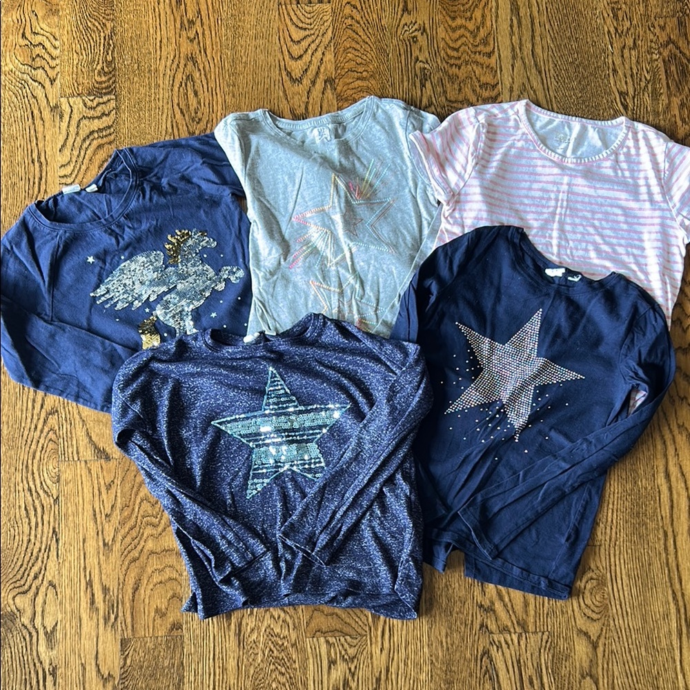 GAP Long Sleeve Tees Blue and Gray